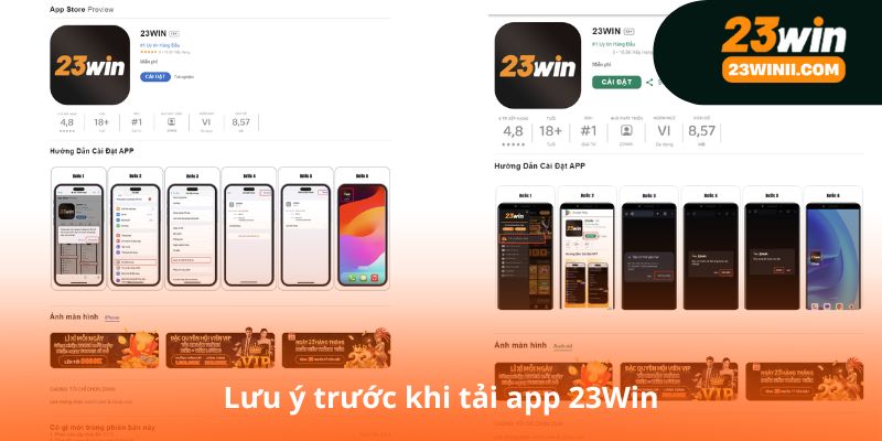 Lưu ý trước khi tải app 23Win